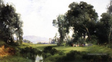 Le paysage de pique nique Thomas Moran Peinture à l'huile